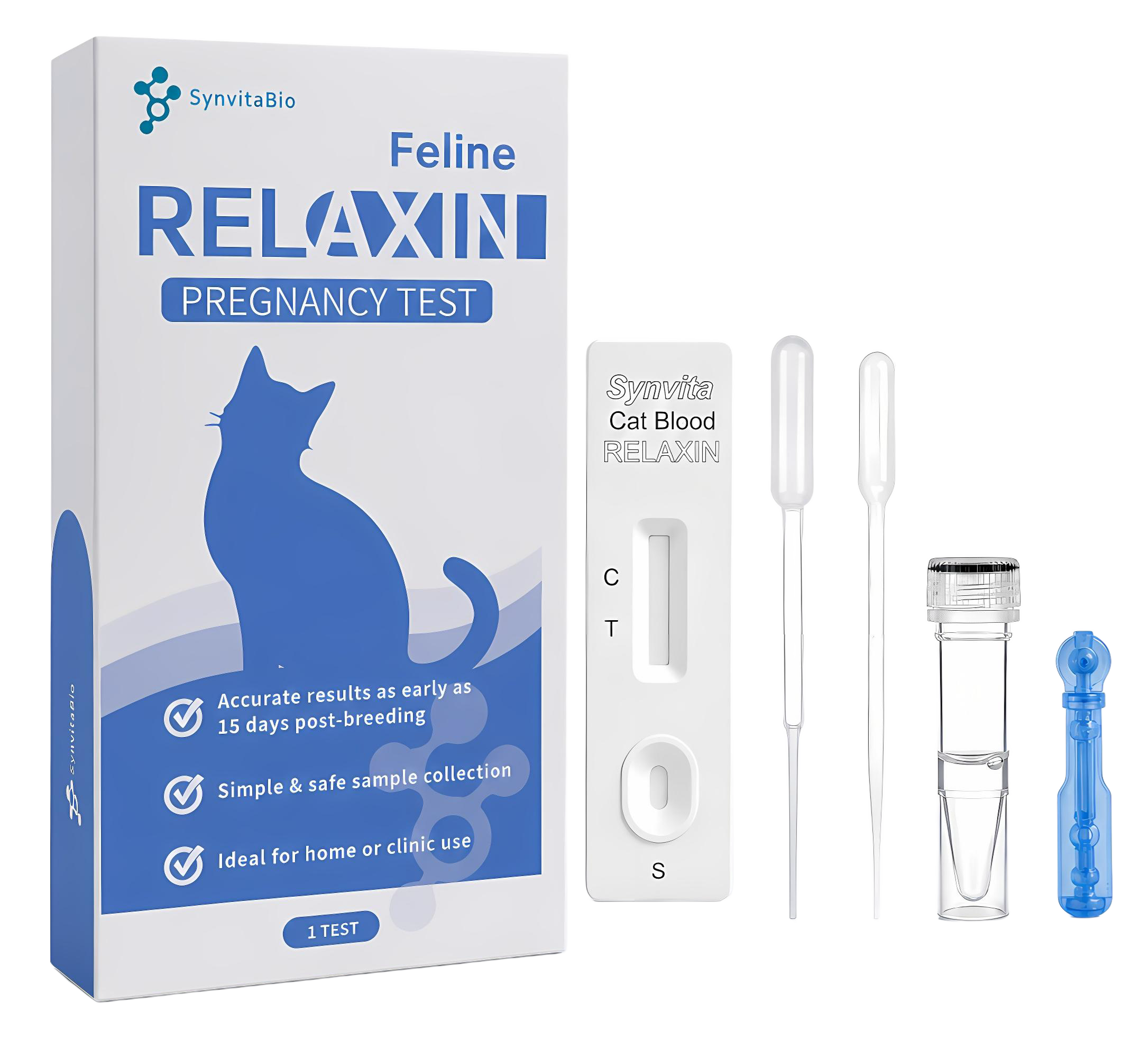 SynVita Bio feline blood relaxin pregnancy test retail kit